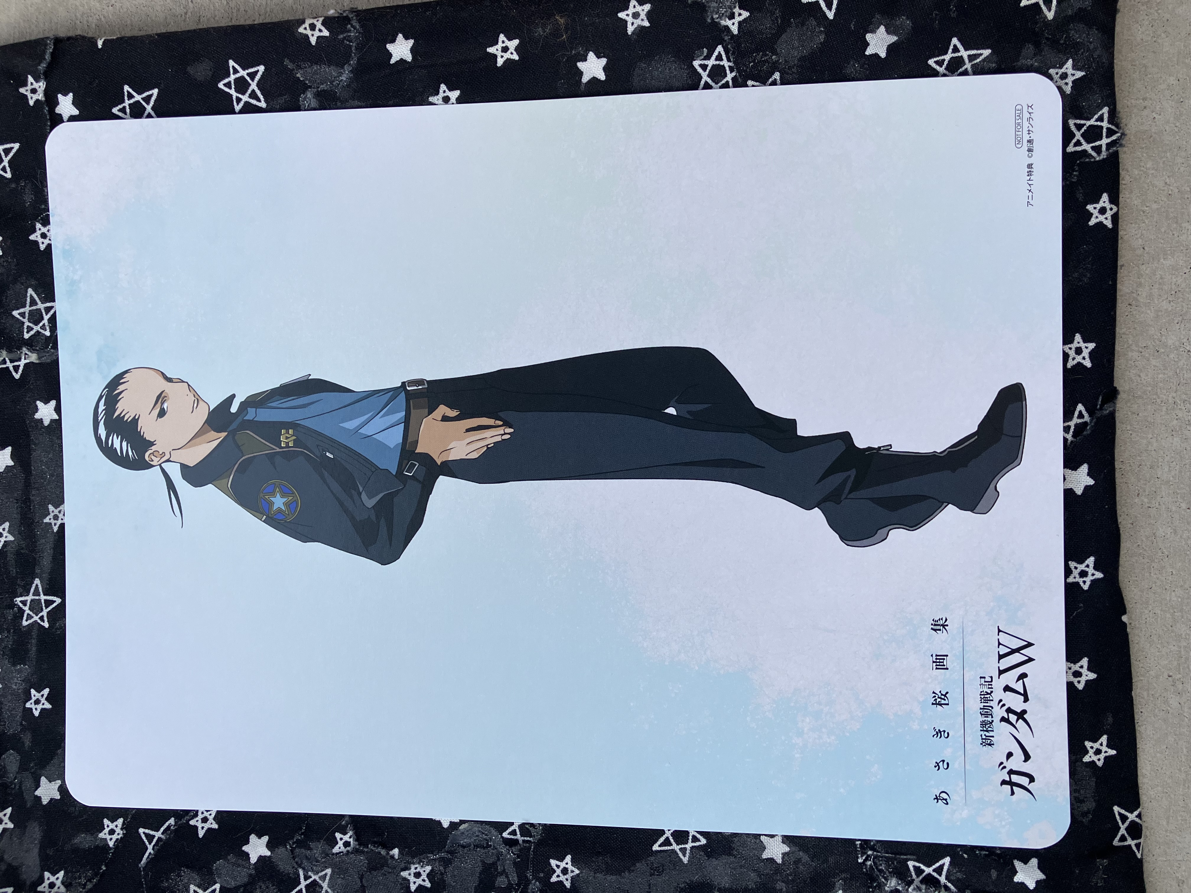 Art board of Gundam wing Wufei in his preventer uniform.
